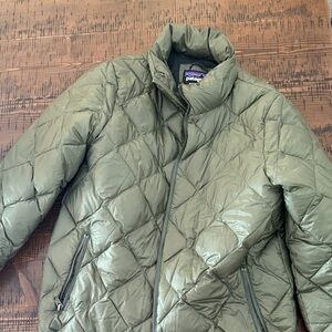 Patagonia Olive Green Diamond-Quilt Puffer/Bomber  Jacket
